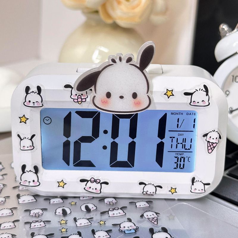 Hello Kitty Digital Alarm Clock, Multi-function LED Clock with Time/Date/Temperature Display for Students & Kids Bedroom