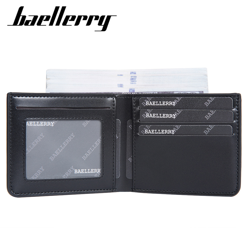 Men's  Wallet:Baellerry Men's Short Bifold Wallet, Multi-Card Slots Zipper Coin Purse, Slim PU Leather Casual Card Holder for Men