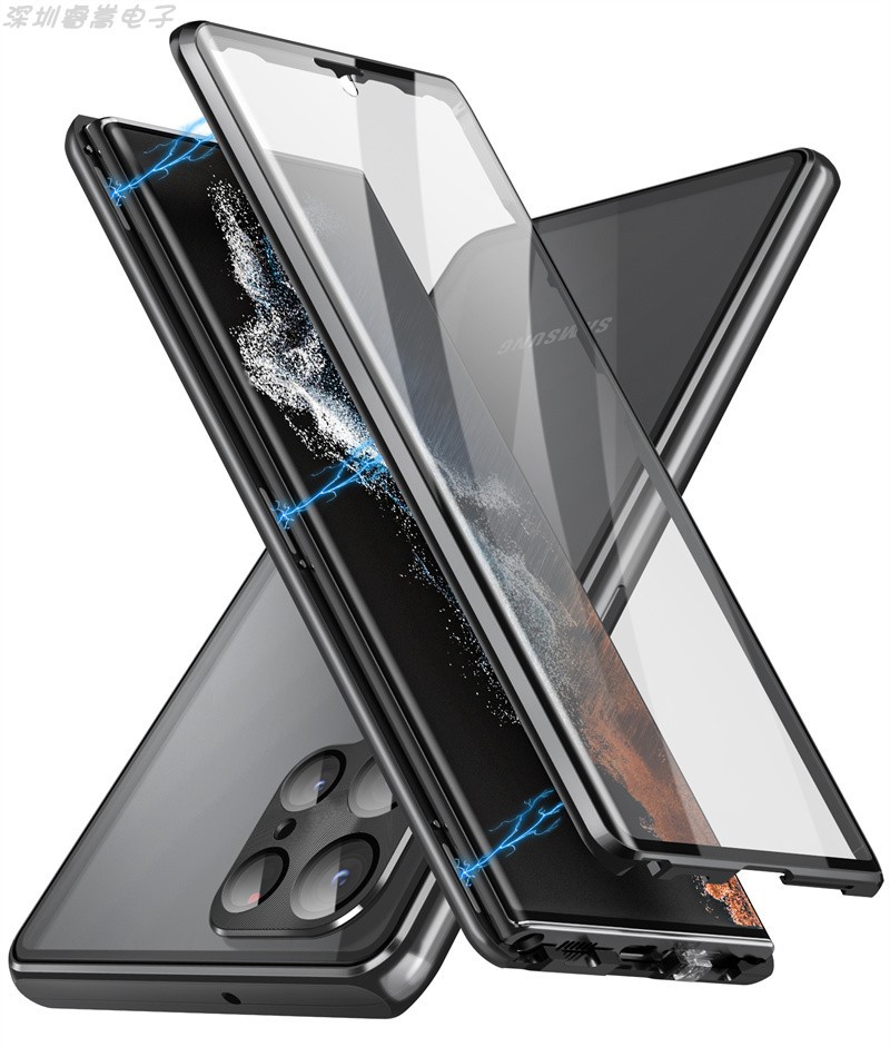 Samsung cover/Case：Latest Hot Sale Double Sided Tempered Glass Magnetic Phone Case, Metal Frame Full Wrap Anti-blue Light Protective Cover for Samsung S26/S26Plus/S26Ultra/S25/S25Plus/S25Ultra/S24