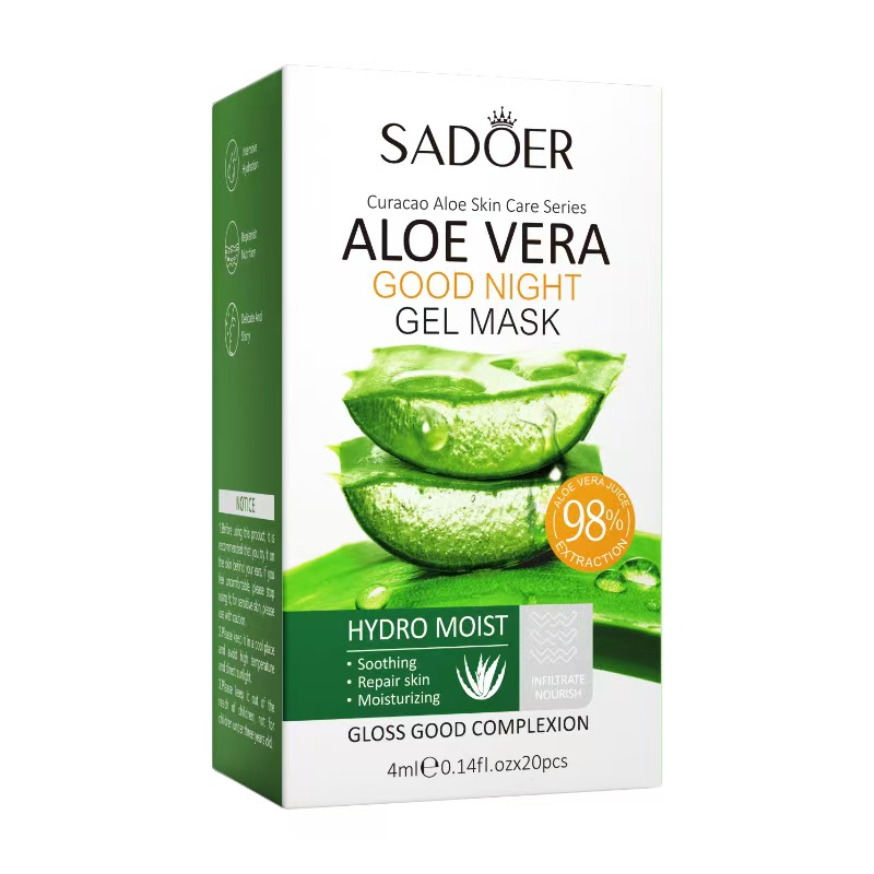 SADOER 27 Pcs Complete Skincare Set: Aloe Vera Cleanser + Face Cream  + Face Serum + Face Toner + Eye Cream + 20-sheet Gel Mask Pack + Lip Balm + Hand Cream Gift Set