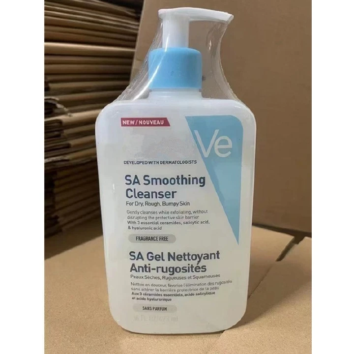 Salicylic Acid Smoothing Cleanser 236ml, Anti-Acne Face Wash for Dry Rough Bumpy Skin, Suitable for Acne & Eczema Prone Skin
