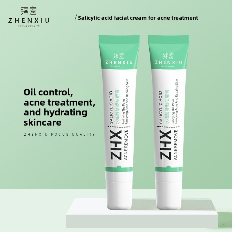 Salicylic Acid Acne Removal Cream, Pimple & Blackhead Spot Treatment, Fade Acne Marks, Oil Control & Gentle Skin Repair for Face