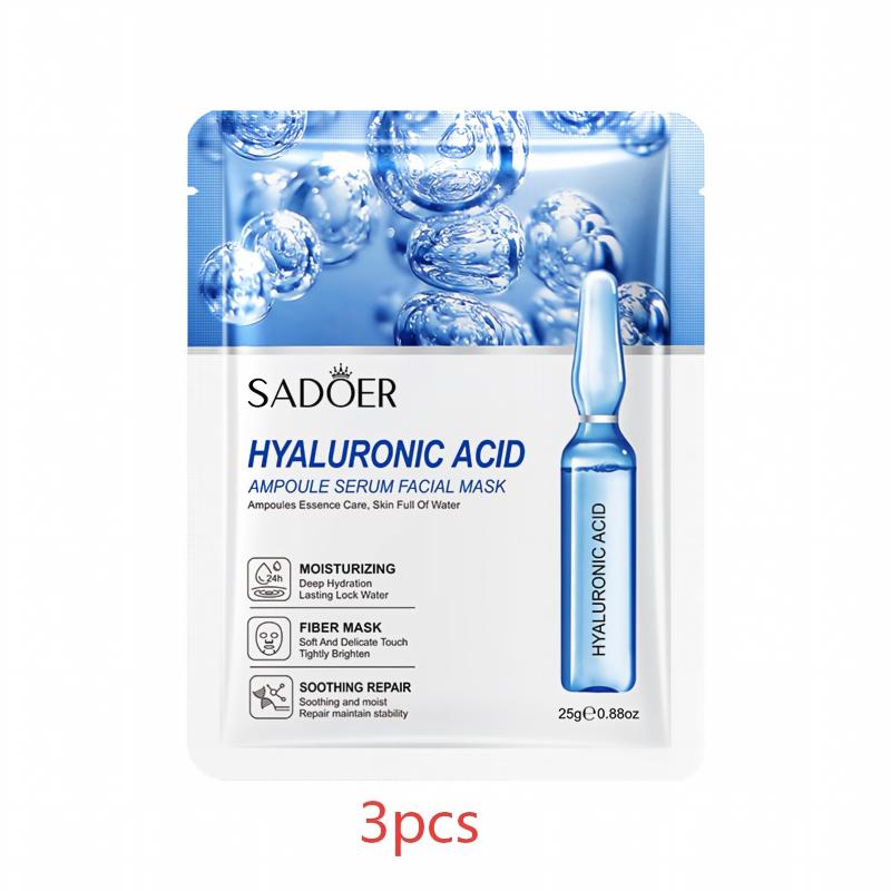 9 Pcs  SADOER Ampoule Serum Facial Mask, Moisturizing Soothing Hydrating Face Sheet Mask For All Skin Types