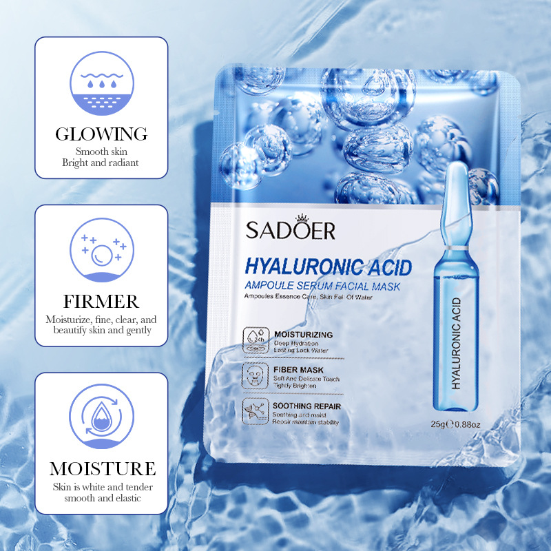 9 Pcs  SADOER Ampoule Serum Facial Mask, Moisturizing Soothing Hydrating Face Sheet Mask For All Skin Types