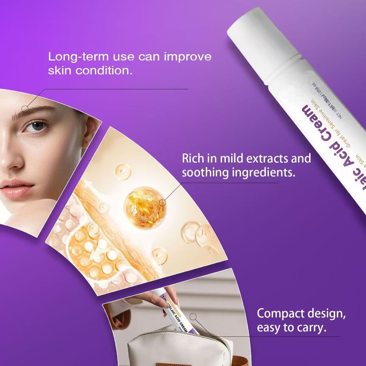 15% Azelaic Acid Blemish Removal Cream, 15% Azelaic Acid Facial Cream 20g, Niacinamide Vitamin C, Reduce Acne & Dark Spots, Skin Redness Relief