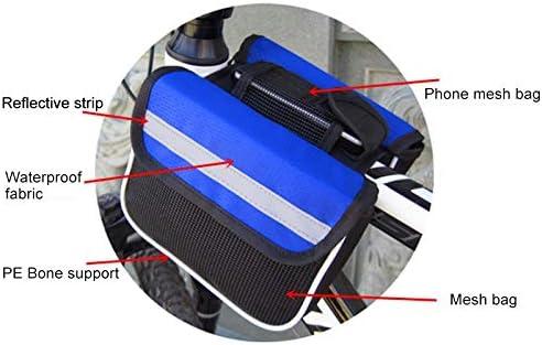 Bike Frame Bag,Quadrilateral Bicycle Storage Bag with Two Side Pockets and Mobile Phone mesh Bag Bicycle Frame Bag for Mountain Bike Bicycle