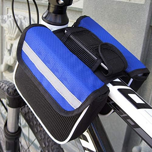 Bike Frame Bag,Quadrilateral Bicycle Storage Bag with Two Side Pockets and Mobile Phone mesh Bag Bicycle Frame Bag for Mountain Bike Bicycle