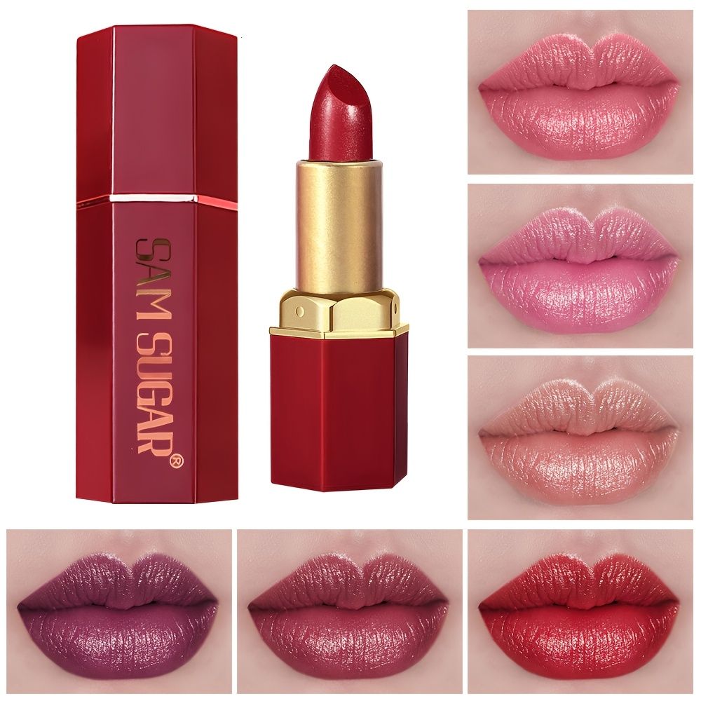 SAM SUGAR Volumizing Lip Gloss | Glossy End, Long-Lasting Hydration, Waterproof - Multi-Tone Palette for All Skin Types, Orange, Pink, Purple, Red Shades - Ideal Gift for Adults