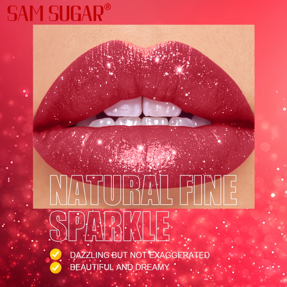 1pc SAM Waterproof Pearlescent Lip Gloss - Long-Lasting Shimmer Lipstick, Non-Sticky Hydrating Formula with Pearlescent, Moisturizing Lip Gloss for All Skin Types (,,, Tints) - Easy Application view 2