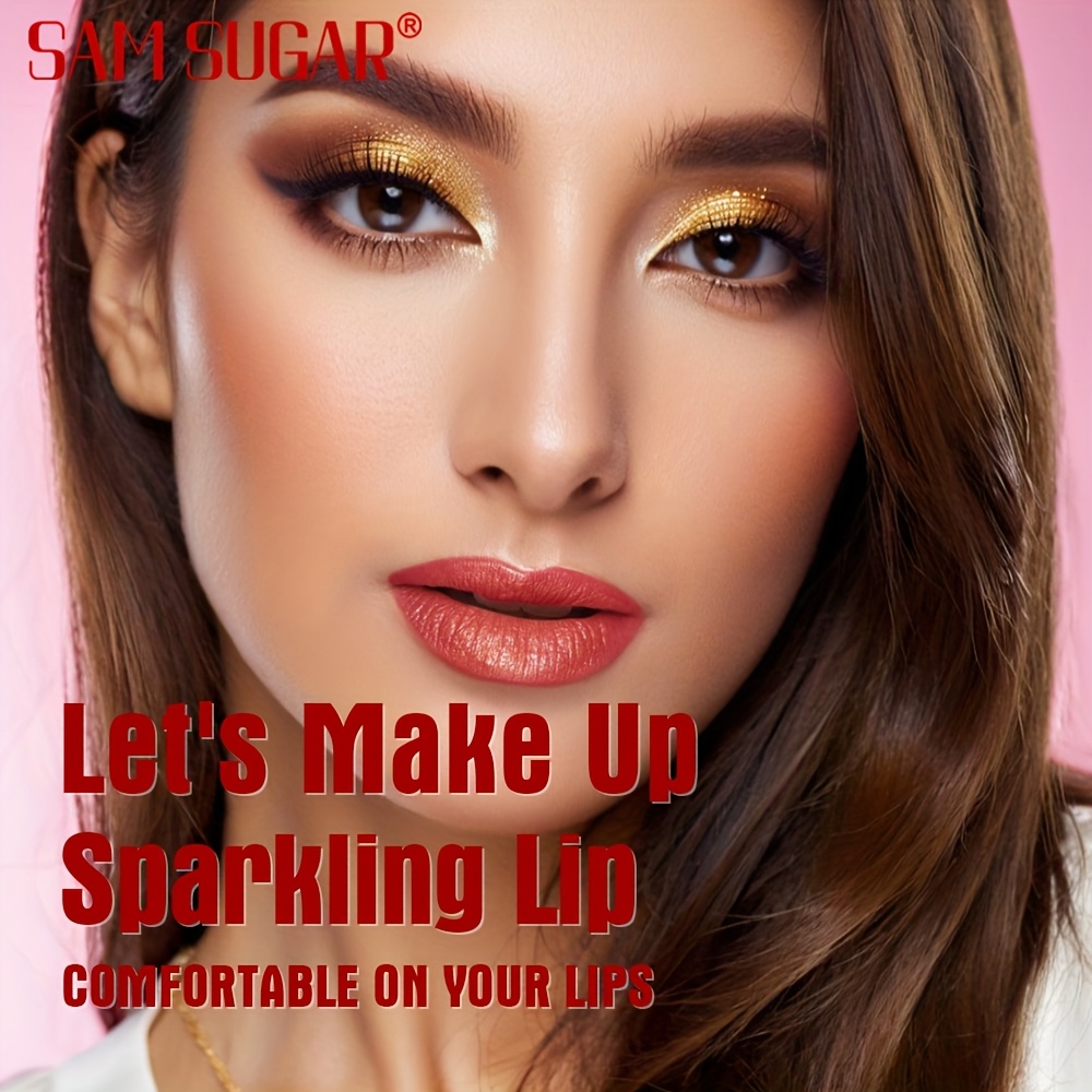 1pc SAM Waterproof Pearlescent Lip Gloss - Long-Lasting Shimmer Lipstick, Non-Sticky Hydrating Formula with Pearlescent, Moisturizing Lip Gloss for All Skin Types (,,, Tints) - Easy Application view 8