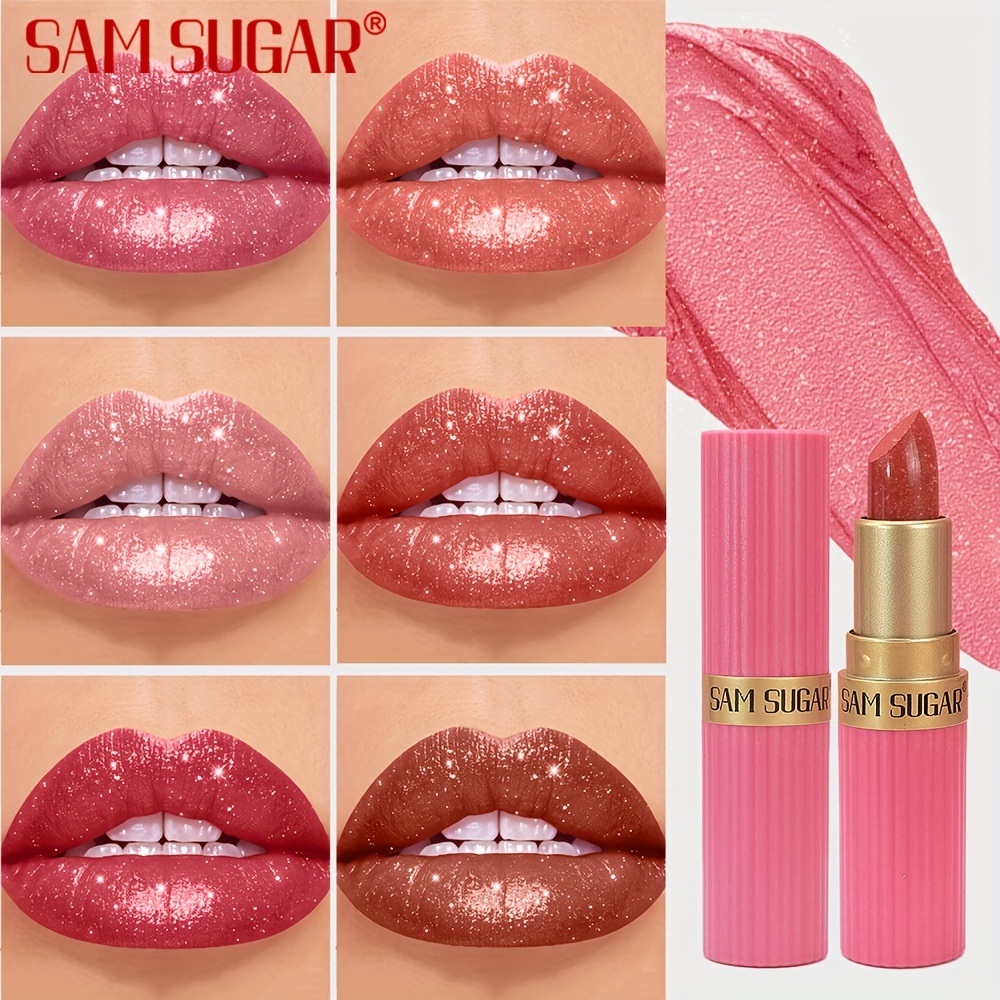 1pc SAM Waterproof Pearlescent Lip Gloss - Long-Lasting Shimmer Lipstick, Non-Sticky Hydrating Formula with Pearlescent, Moisturizing Lip Gloss for All Skin Types (,,, Tints) - Easy Application view 5