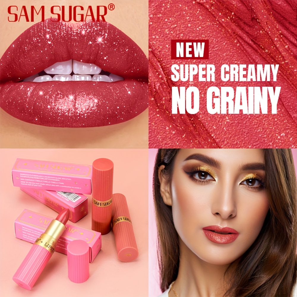 1pc SAM Waterproof Pearlescent Lip Gloss - Long-Lasting Shimmer Lipstick, Non-Sticky Hydrating Formula with Pearlescent, Moisturizing Lip Gloss for All Skin Types (,,, Tints) - Easy Application view 6