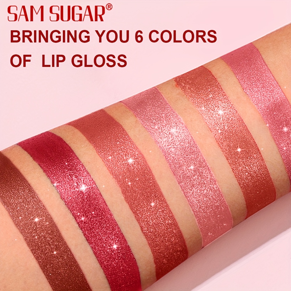 1pc SAM Waterproof Pearlescent Lip Gloss - Long-Lasting Shimmer Lipstick, Non-Sticky Hydrating Formula with Pearlescent, Moisturizing Lip Gloss for All Skin Types (,,, Tints) - Easy Application view 4