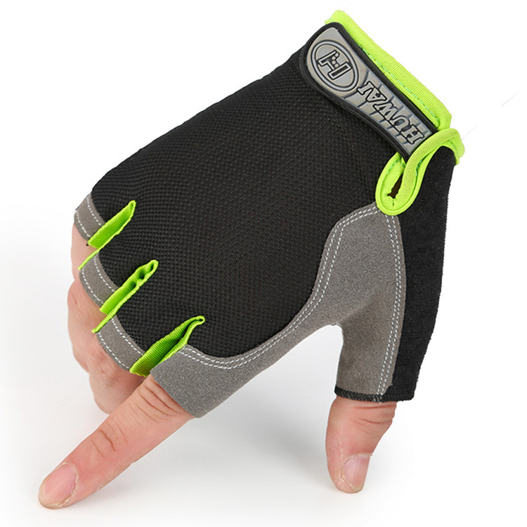 Half finger gloves men's thin mesh anti slip dew finger cycling half cut sports breathable pad spring summer autumn new style Style_1 M