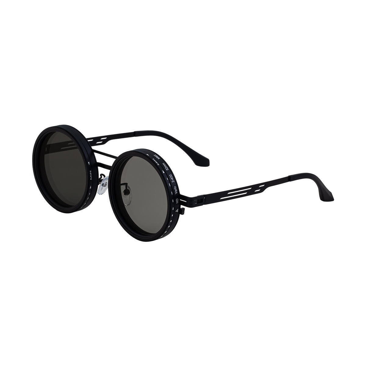ND9 adjustable dimming sunglasses, high-definition polarized fishing sun protection sunglasses, manual dimming rotating lens glasses C1 Black Grey As Picture