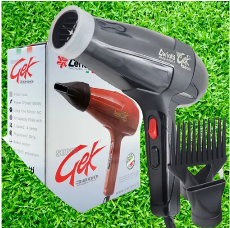 Ceriotti GEK 3800W Professional Salon Hair Dryer – High Power Blow Dryer for Fast Drying, Styling & Salon Use, Ceramic & Ionic Technology, C.E Certified