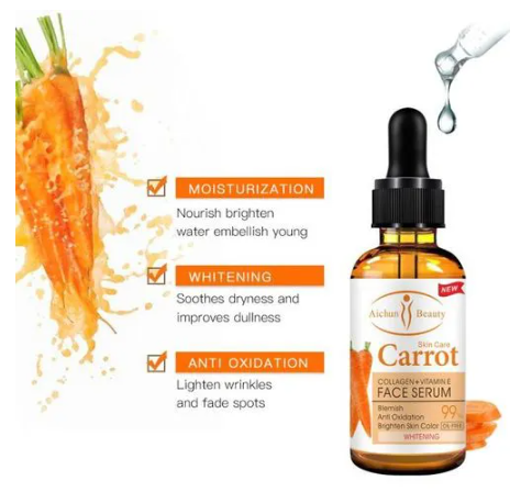 Aichun Beauty CARROT Collagen & Vitamin E Skin Care Face Serum, 30ml