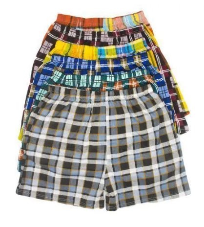 6Pcs Soft Cotton Checked Male Boxers – Multicolor