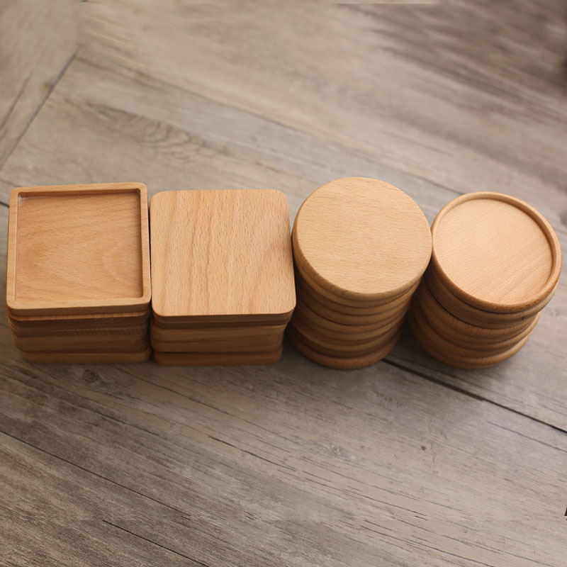 Black walnut coasters, solid wood tea cup cushions, household square tea trays, insulation pads, Zen wooden cushions, tea mop cushions, and slippers