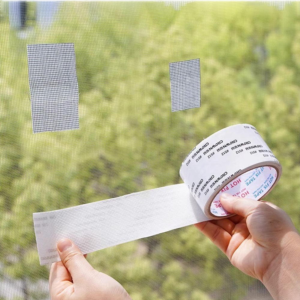 Window Screen Repair Tape 5cm×2m, Strong Adhesive Fly Screen Repair Kit, Mesh Patch Tape for Window Door Pet Cage Hole Crack Fix