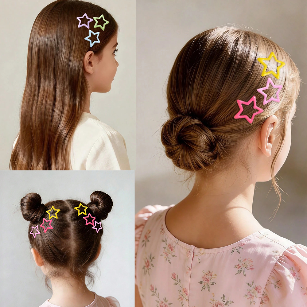 40Pcs Mixed Candy Color Star Hair Clips for Girls, 3CM Minimalist Pentagram BB Hair Pins, Cute Sweet Hair Accessories for Daily School Outdoor Performance Photo Shoot
