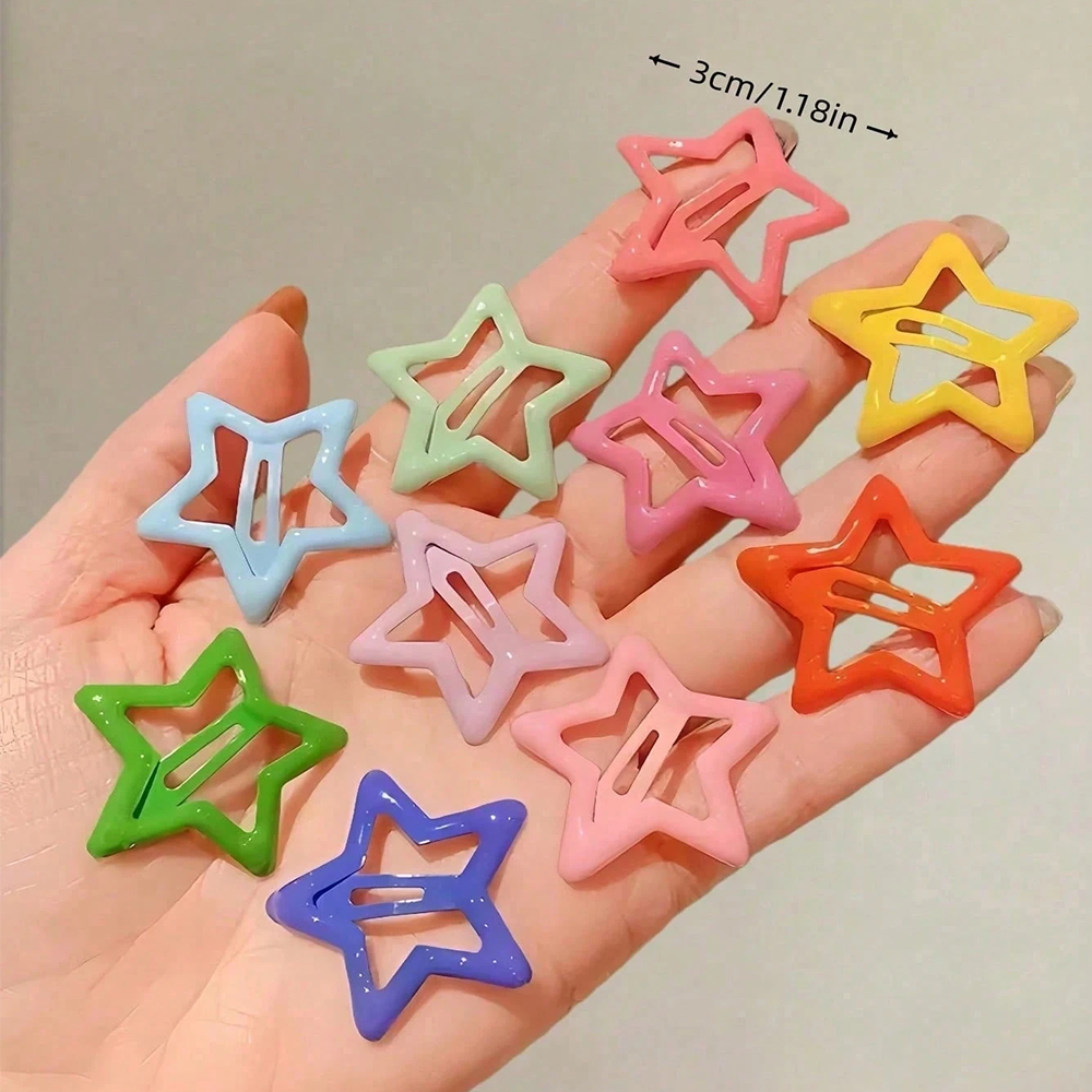 40Pcs Mixed Candy Color Star Hair Clips for Girls, 3CM Minimalist Pentagram BB Hair Pins, Cute Sweet Hair Accessories for Daily School Outdoor Performance Photo Shoot