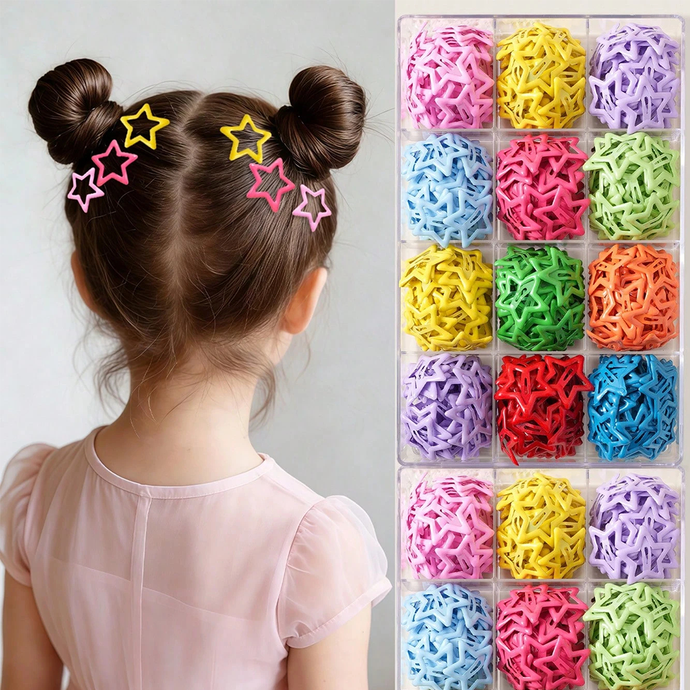 40Pcs Mixed Candy Color Star Hair Clips for Girls, 3CM Minimalist Pentagram BB Hair Pins, Cute Sweet Hair Accessories for Daily School Outdoor Performance Photo Shoot