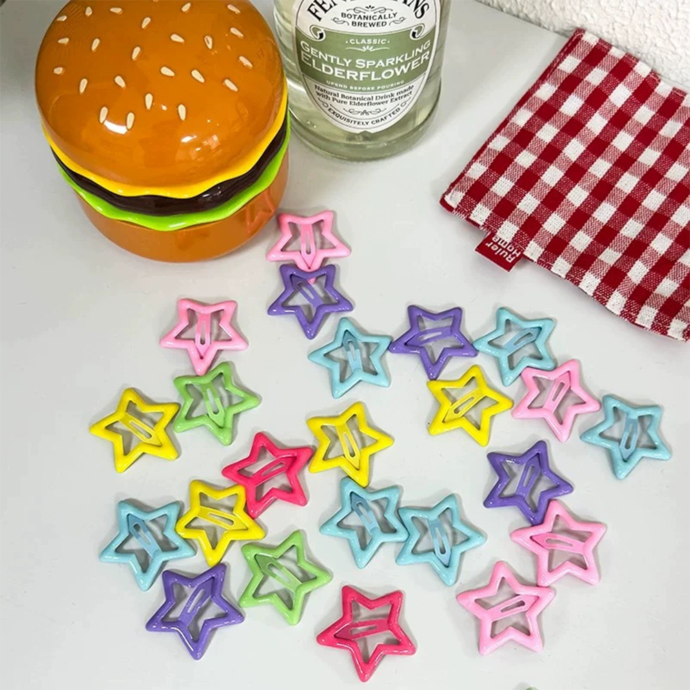 40Pcs Mixed Candy Color Star Hair Clips for Girls, 3CM Minimalist Pentagram BB Hair Pins, Cute Sweet Hair Accessories for Daily School Outdoor Performance Photo Shoot