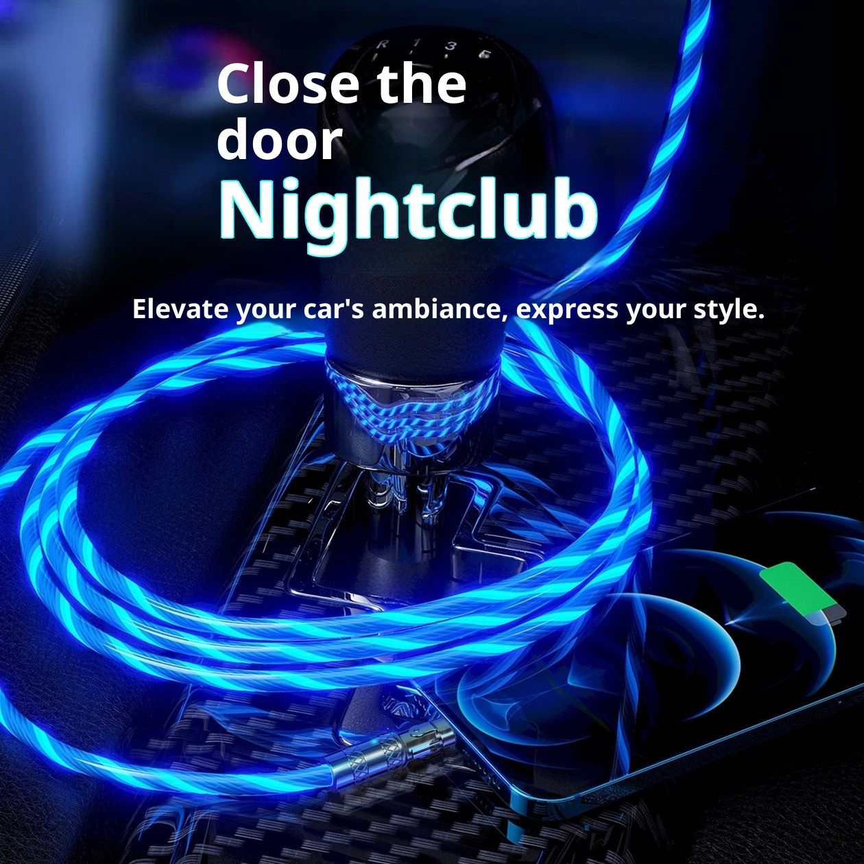 🔥LED Flowing Light Type C Cable Fast Charging 180° Rotatable For Samsung Xiaomi Huawei Car Charger Cord