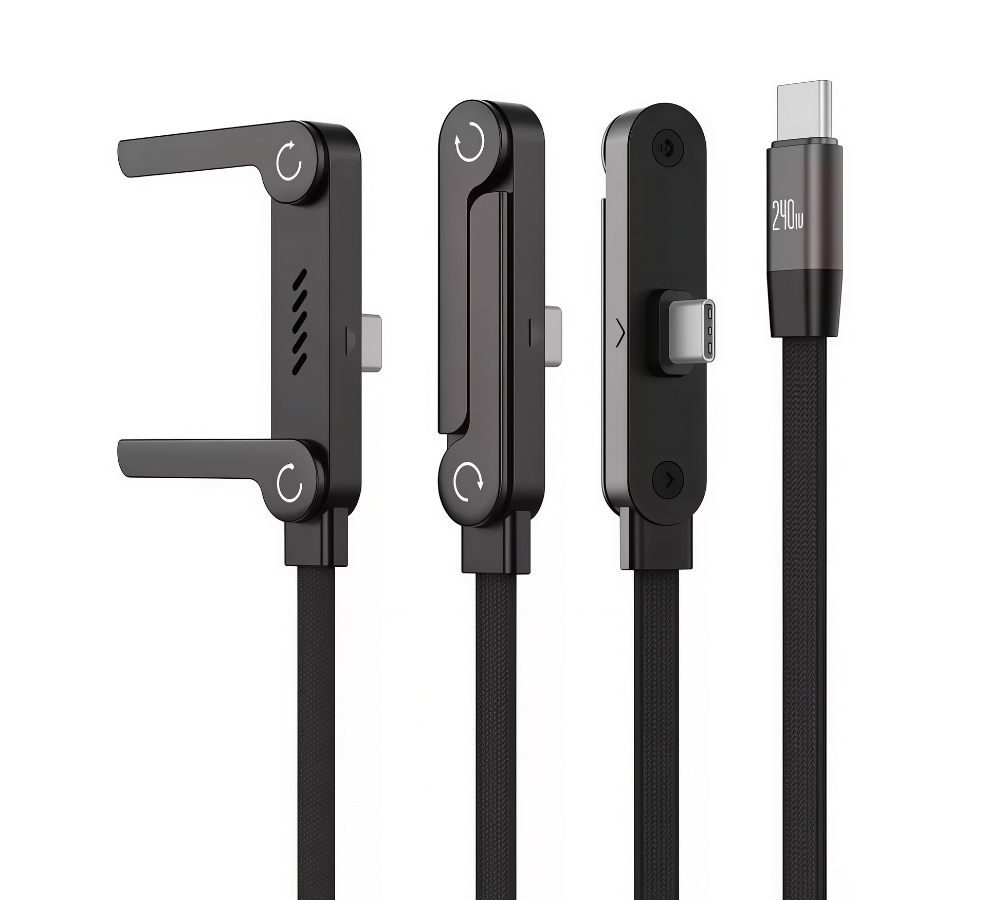 🔥240W Fast Charging USB C Cable with Foldable Phone Stand L-Shaped Braided Cord for Samsung Xiaomi Huawei