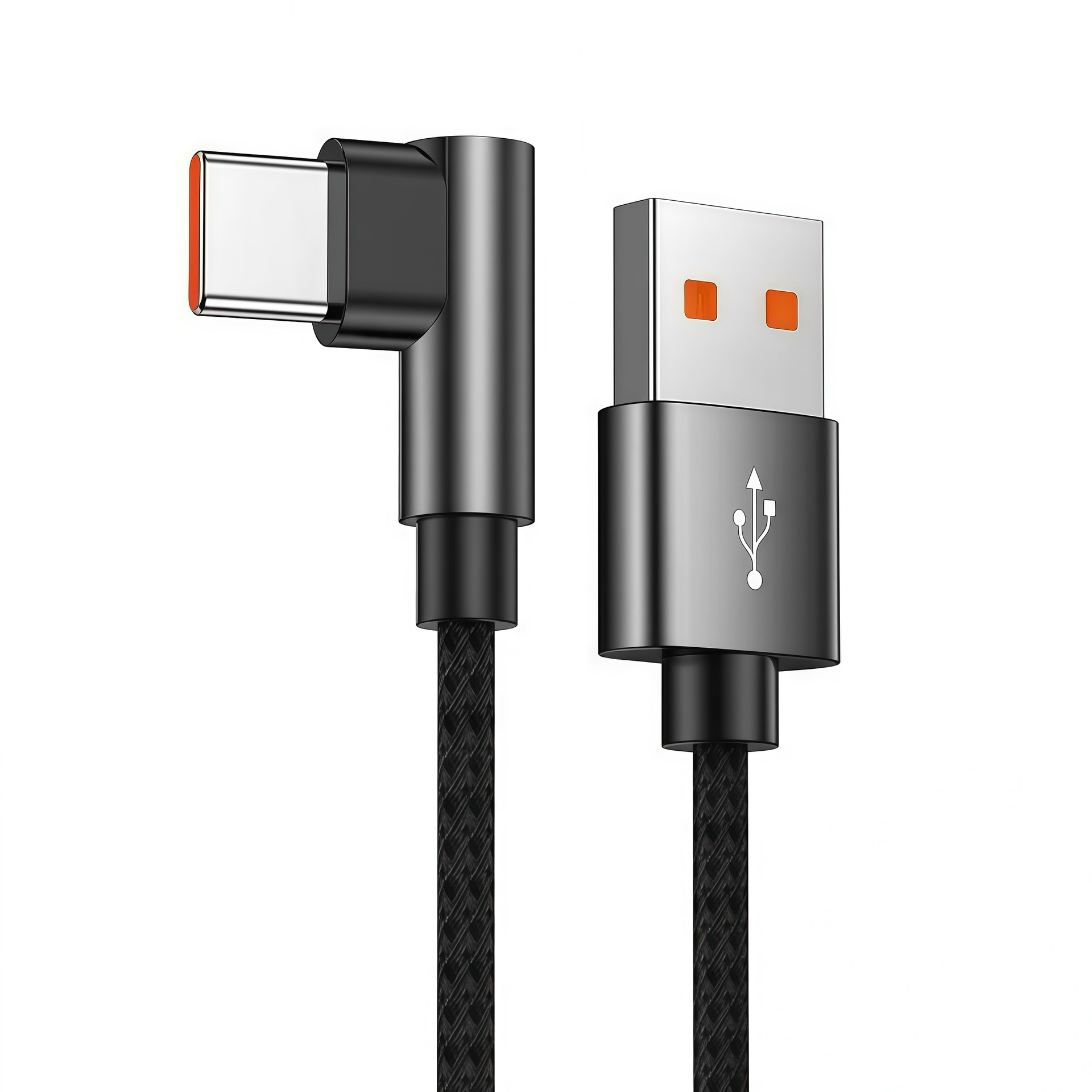 🔥240W Fast Charging USB C Cable with Foldable Phone Stand L-Shaped Braided Cord for Samsung Xiaomi Huawei