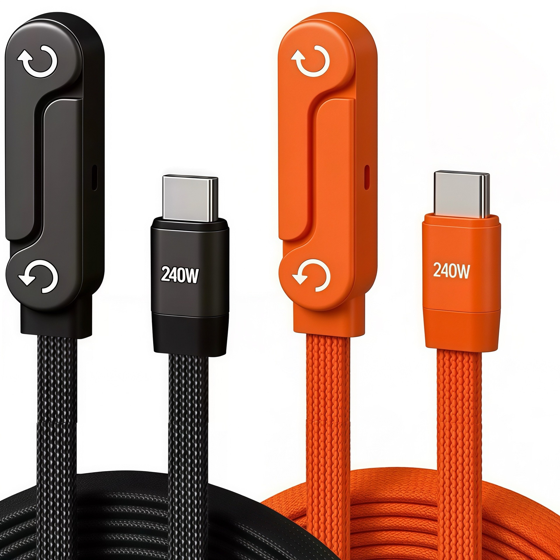 🔥240W Fast Charging USB C Cable with Foldable Phone Stand L-Shaped Braided Cord for Samsung Xiaomi Huawei