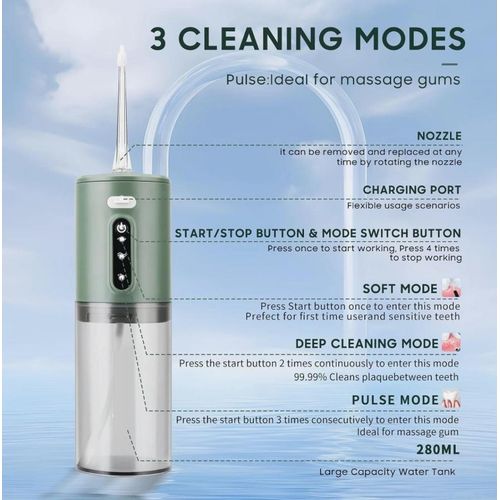 Electric Oral Irrigator Detachable Water Flosser Portable Dental Water Jet Waterproof Teeth Cleaner Powerful Mouth Washing Machine