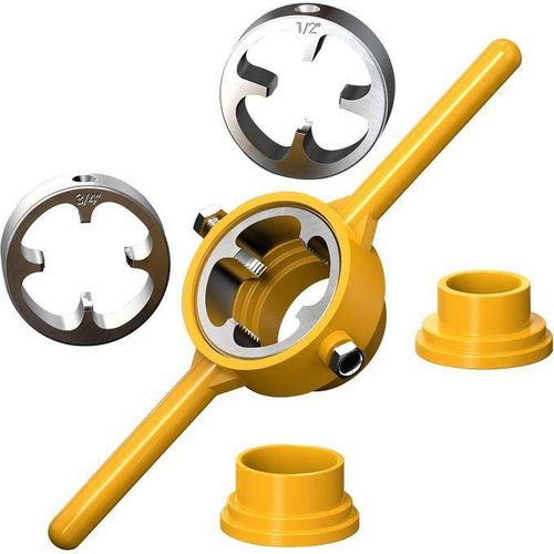 6-piece plastic pipe threading die set, pipe threading tool kit, for manual quick threading of PVC pipes.