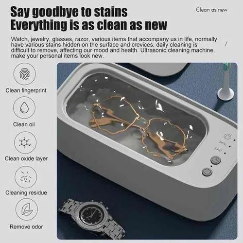 Ultrasonic eyeglass cleaning machine, household jewelry cleaning device, necklace cleaning device, dental brace cleaning device, portable cleaning machine