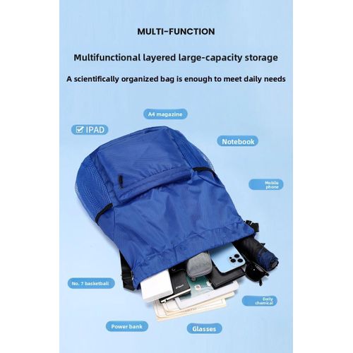 High Quality Lightweight Hiking Backpack Royal Blue Waterproof Wear- resistant Oxford Drawstring Bag For Holding Cups For Men Women Travel
