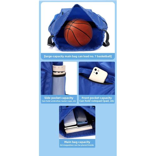 High Quality Lightweight Hiking Backpack Royal Blue Waterproof Wear- resistant Oxford Drawstring Bag For Holding Cups For Men Women Travel