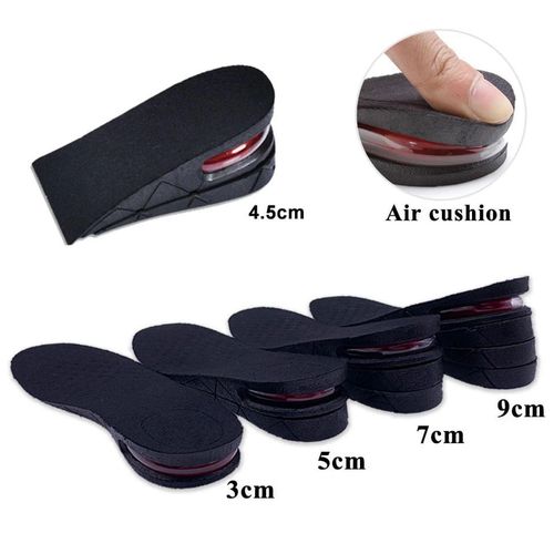Height-Increasing Insoles - Adjustable Air Cushion Inserts for Men & Women, Black, 3-9cm Lift