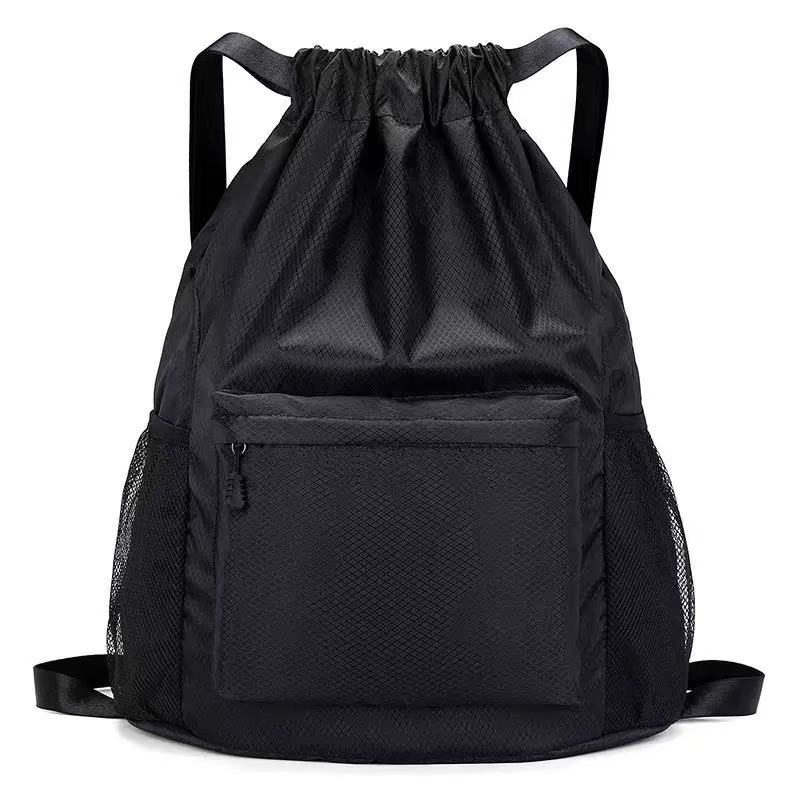 High Quality Lightweight Hiking Backpack Royal Blue Waterproof Wear- resistant Oxford Drawstring Bag For Holding Cups For Men Women Travel