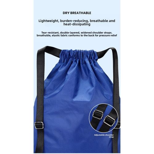 High Quality Lightweight Hiking Backpack Royal Blue Waterproof Wear- resistant Oxford Drawstring Bag For Holding Cups For Men Women Travel