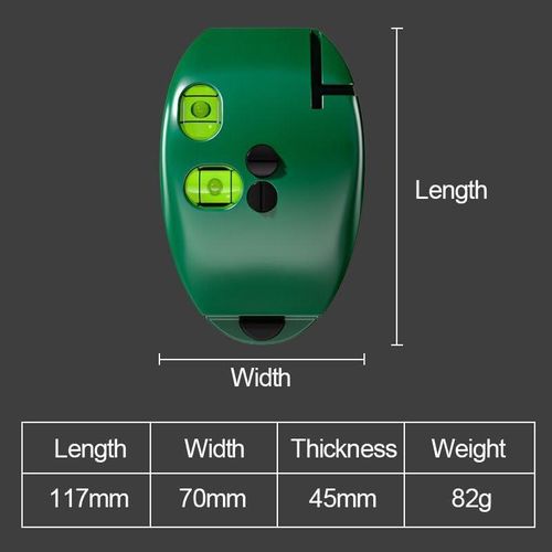 High Precision Green Infrared Laser Level - 20m Range, Magnetic Base, Right Angle, Compact Tool