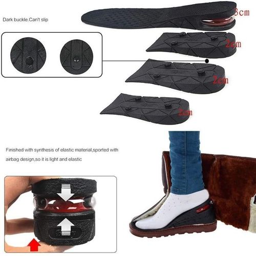 Height-Increasing Insoles - Adjustable Air Cushion Inserts for Men & Women, Black, 3-9cm Lift