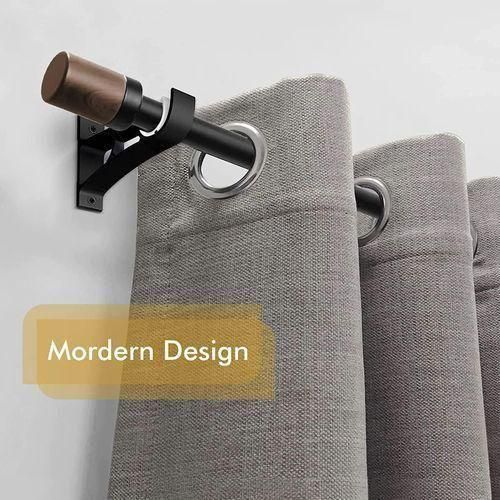 4pcs Heavy Duty Curtain Rod Brackets - Black Aluminum Alloy, 1-1.2" Diameter, Easy Install