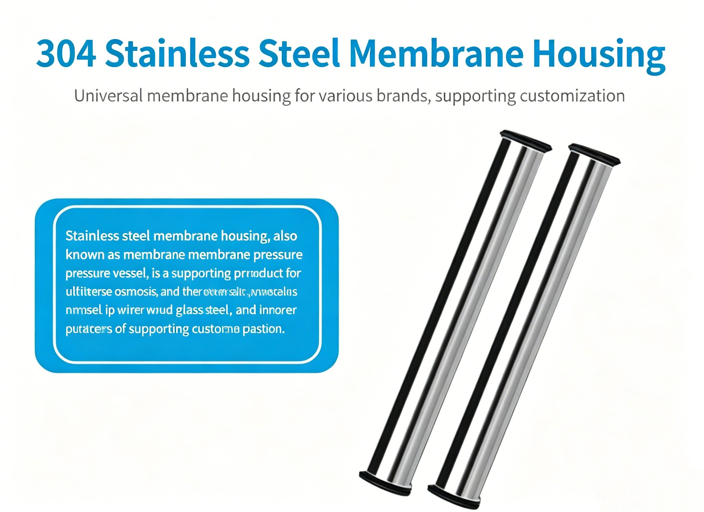 4040 Stainless Steel Reverse Osmosis RO Membrane Housing, Universal Water Treatment Shell Fittings for 8040