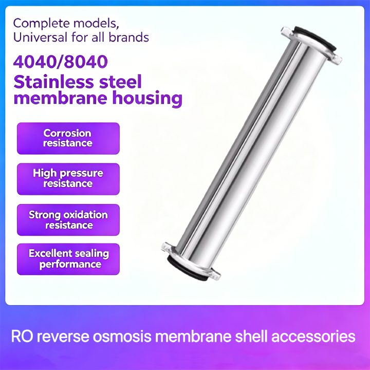 4040 Stainless Steel Reverse Osmosis RO Membrane Housing, Universal Water Treatment Shell Fittings for 8040