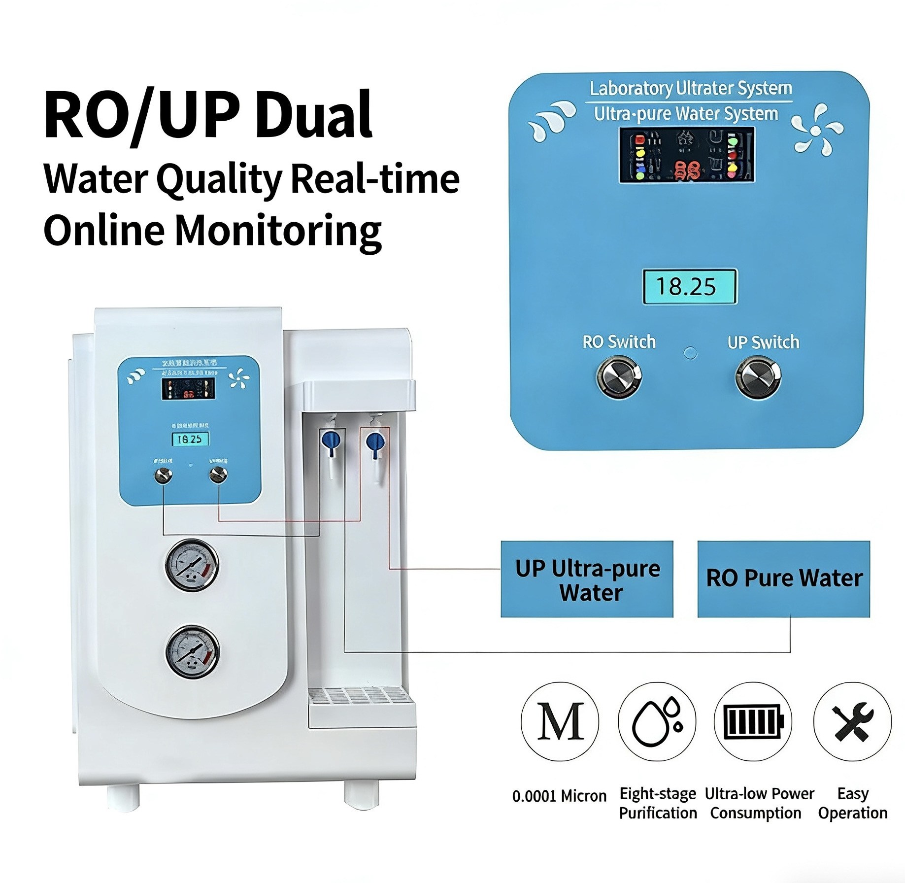 Laboratory ultrapure water machine, distilled water machine, biochemical water purifier, medical deionized water equipment, reverse osmosis pure water system
