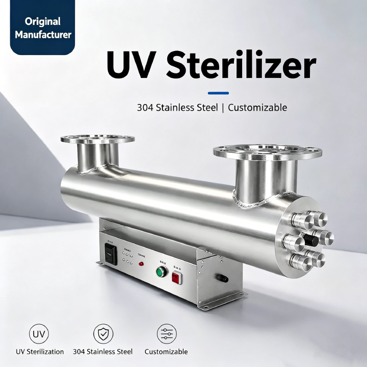 Pipeline UV Water Sterilizer, Flow-through Water Treatment UV Disinfection Equipment, for Secondary Water Supply, Water Tanks, Aquaculture & Swimming Pools