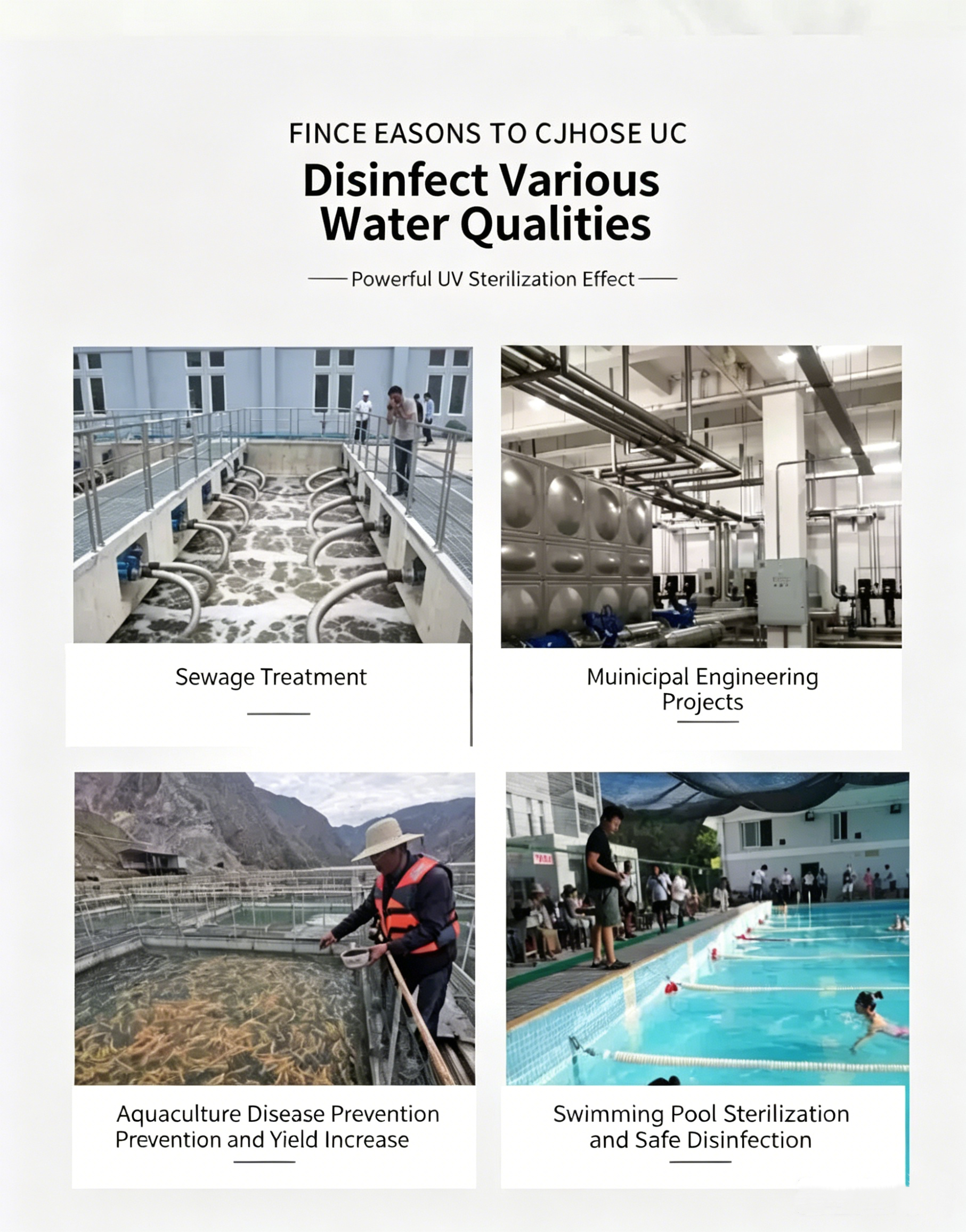 Pipeline UV Water Sterilizer, Flow-through Water Treatment UV Disinfection Equipment, for Secondary Water Supply, Water Tanks, Aquaculture & Swimming Pools