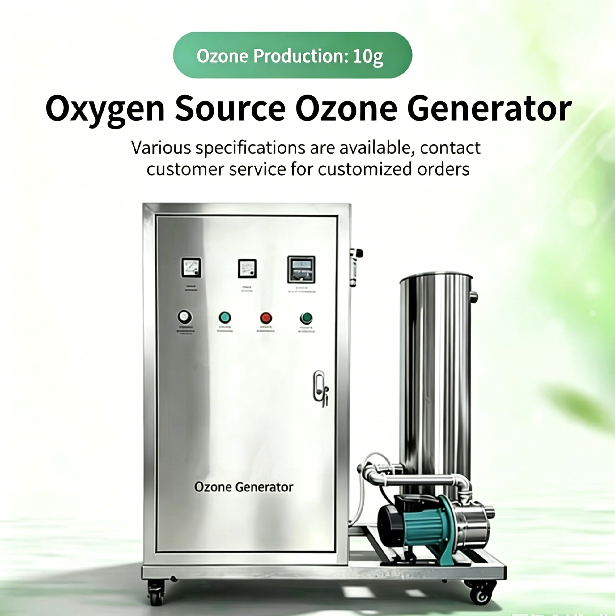 Ozone Generator for Water Treatment and Disinfection, Oxygen-fed & Air-fed Disinfector, Internal/External Water Tank Self-Cleaning and Space Sterilization Equipments