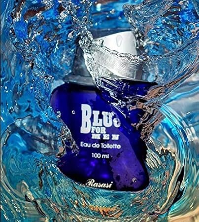 Rasasi Blue For Men Perfume 100ml (3.4 oz) EDT - Original Rasasi Blue For Men - Long Lasting Fresh, Spicy & Aromatic Scent MOKS